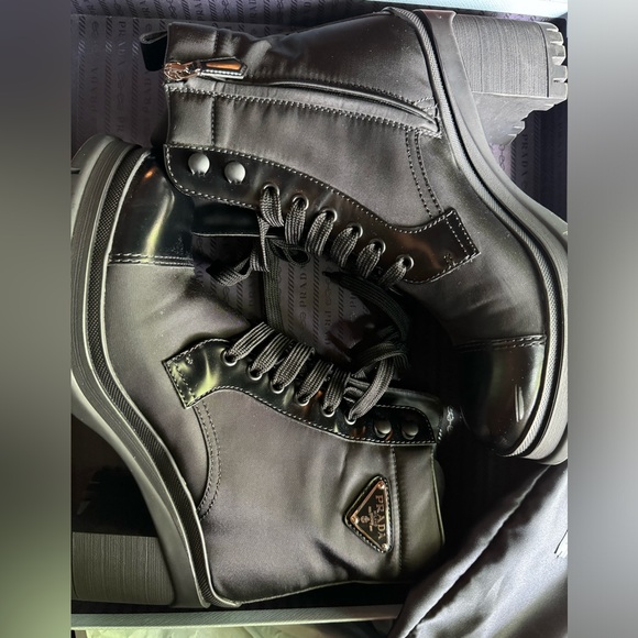 Prada
Nylon Lace-Up Combat Boots - Picture 3 of 8